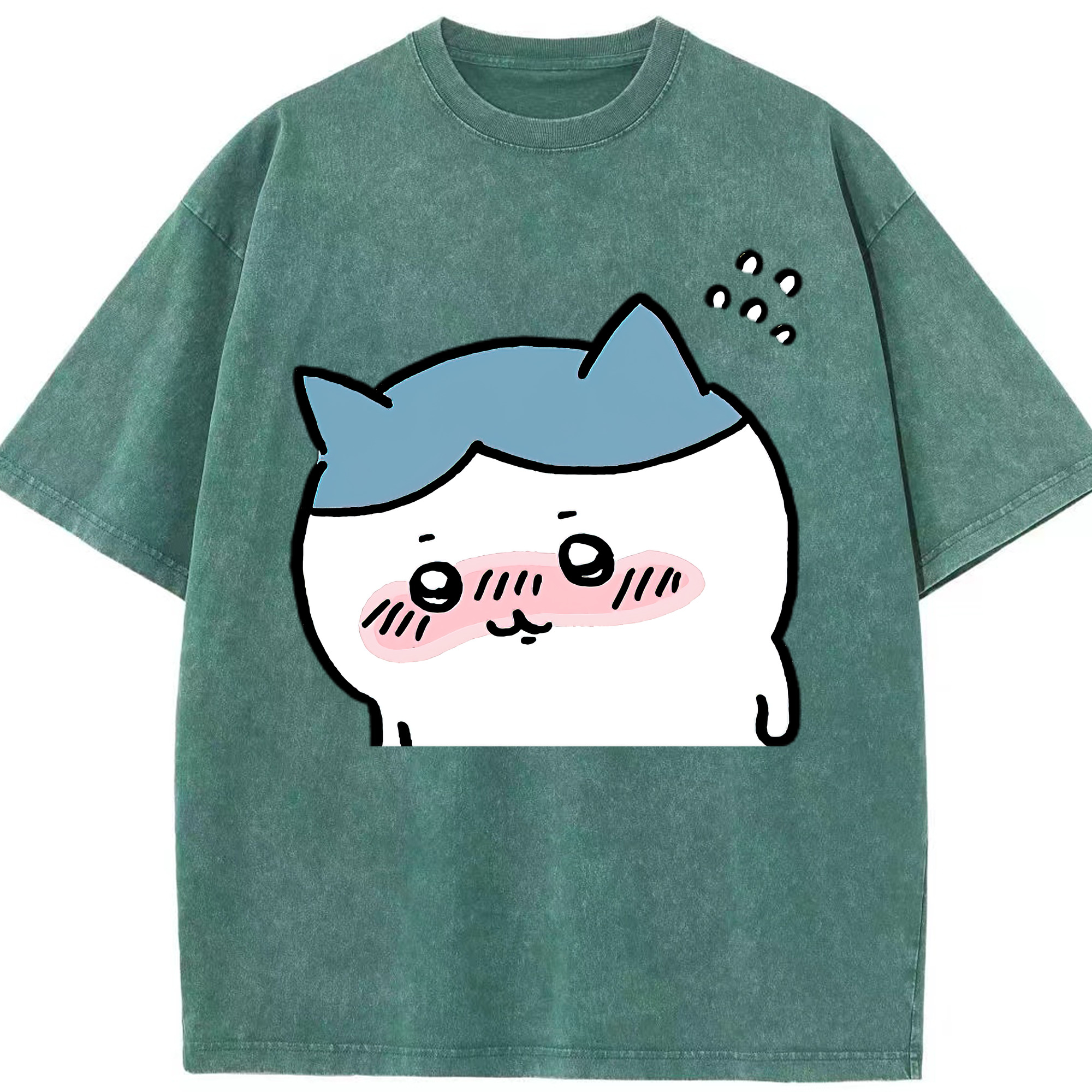 （画像用） ちいかわ ハチワレ Chii-kawa hachiware 綿100% ヴィンテージ風 半袖Tシャツ（フロントプリント）